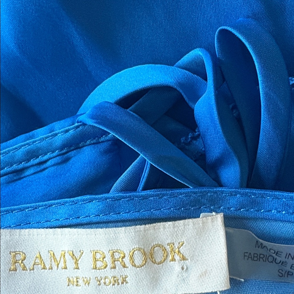 Ramy Brook Kaisley V-Neck Midi Dress Blue Size Small - Picture 2 of 9